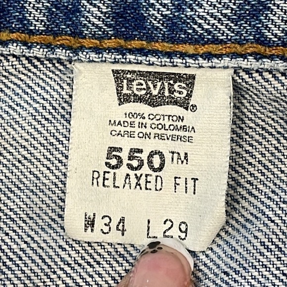 Vintage Levis 550 Relaxed Fit Jeans Rigid Denim Sz 34x29 - Picture 9 of 16